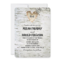 Rustikale Birch Bark Heart Wedding