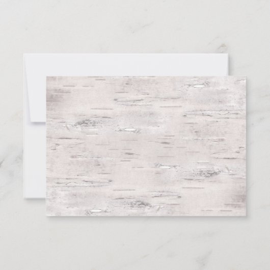Rustikale Birch Bark Wedding RSVP Karte (Rückseite)