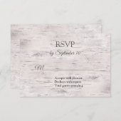 Rustikale Birch Bark Wedding RSVP Karte (Vorne/Hinten)
