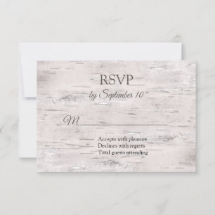 Rustikale Birch Bark Wedding RSVP Karte