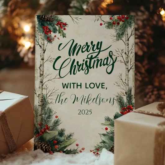 Rustikale Birch Pinecone Weihnachten