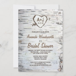 Rustikale Birch Tree Bark Bridal Einladungen