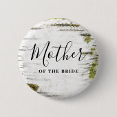 Rustikale Birch Tree Bark Wedding Button (Vorderseite)