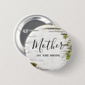 Rustikale Birch Tree Bark Wedding Button (Vorne & Hinten)