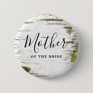 Rustikale Birch Tree Bark Wedding Button