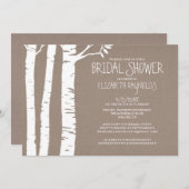 Rustikale Birch Tree Bridal Dusche Einladungen (Vorne/Hinten)