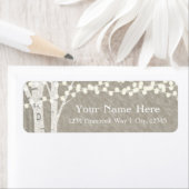 Rustikale Birch Tree String Lights Adressetiketten (Insitu)