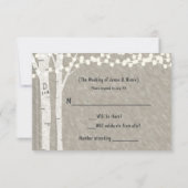 Rustikale Birch Tree String Lights RSVP Karte (Rückseite)