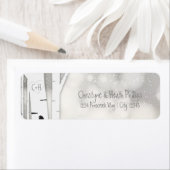 Rustikale Birch Tree Winter Snowy Address Labels (Insitu)