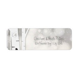 Rustikale Birch Tree Winter Snowy Address Labels