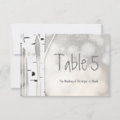Rustikale Birch Tree Winter Snowy Tischnummer Card (Vorderseite)