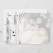 Rustikale Birch Tree Winter White Wedding Einladun Einladung (Rückseite)