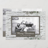 Rustikale Birch Wohn Weihnachten zwei Foto-Karte (Vorne/Hinten)