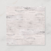 Rustikale Birch Wood Wedding Square Visitenkarte (Rückseite)