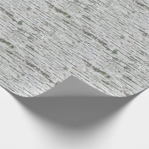 Rustikale Birch Wood White Gray Textur Geschenkpapier
