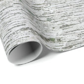 Rustikale Birch Wood White Gray Textur Geschenkpapier (Rolleneckpunkt)