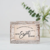 Rustikale Birch Zuhause Sweet Zuhause Moving Ankün Postkarte (Stehend Vorderseite)