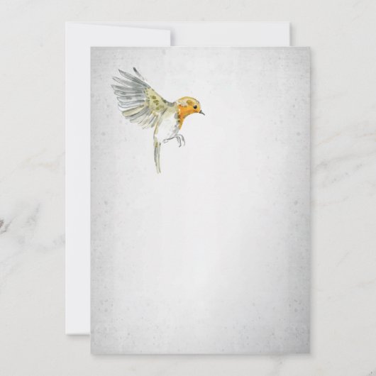 Rustikale Bird and Nest Watercolor Babydusche Einladung (Rückseite)