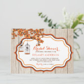 Rustikale Birdcage Blumendusche Einladung (Stehend Vorderseite)