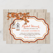 Rustikale Birdcage Blumendusche Einladung (Vorne/Hinten)