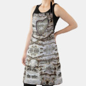 Rustikale Birke Bark Wood Carved Herzbaum Schürze (InSitu)