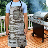 Rustikale Birke Bark Wood Carved Herzbaum Schürze