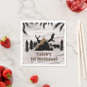 Rustikale Birke Outdoor Wilderness 1. Geburtstag Serviette (Beispiel)
