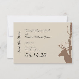 Rustikale Birken und Hirschhochzeiten retten das D Save The Date