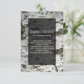 Rustikale Birkenbaum Bark Moderne Hochzeitsrichtun Begleitkarte (Stehend Vorderseite)