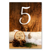 Rustikale Birkenbaum-Barnholz-Hochzeiten Tischnumm Tischnummer (Rückseite)