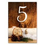 Rustikale Birkenbaum-Barnholz-Hochzeiten Tischnumm Tischnummer (Vorderseite)