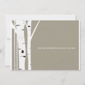 Rustikale Birkenbaum-Carved Herz-Hochzeit Einladun Einladung (Rückseite)