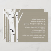 Rustikale Birkenbaum-Carved Herz-Hochzeit Einladun Einladung (Vorne/Hinten)