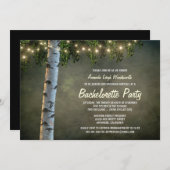 Rustikale Birkenbaum Junggeselinnen-Abschied Einla Einladung (Vorne/Hinten)
