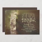 Rustikale Birkenbaum-Probe Einladung (Vorne/Hinten)