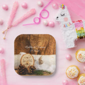 Rustikale Birkenbaum- und Braunwaldhochzeit Pappteller (Party)