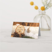 Rustikale Birkenbaum- und Braunwaldhochzeit Platzkarte (Vorderseite)