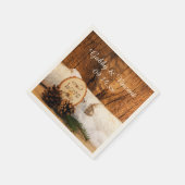 Rustikale Birkenbaum- und Braunwaldhochzeit Serviette (Ecke)
