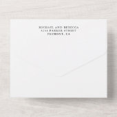 Rustikale Birkenbäume Hochzeit All In One Einladung (Rückseite)