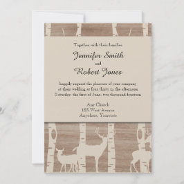 Rustikale Birkenbäume und Einladung zur Hochzeit v