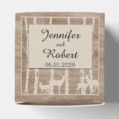 Rustikale Birkenbäume und Hirsche-Gastgeschenk Hoc Geschenkschachtel (Oben)