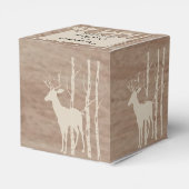 Rustikale Birkenbäume und Hirsche-Gastgeschenk Hoc Geschenkschachtel (Rückseite)