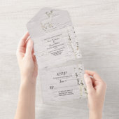 Rustikale Birkenbäume und Hirschhochzeit All In One Einladung (Abreißen)