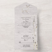 Rustikale Birkenbäume und Hirschhochzeit All In One Einladung (Innen Boden)