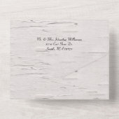 Rustikale Birkenbäume und Hirschhochzeit All In One Einladung (Rückseite)