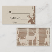 Rustikale Birkenbäume und Platzkarten der Hirschho (Vorne/Hinten)