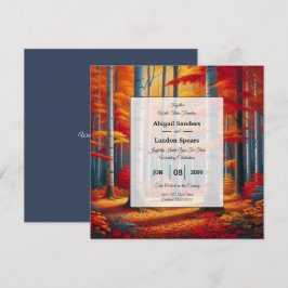 Rustikale BirkenbaumHochzeit im Herbst Einladung