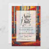 Rustikale BirkenbaumHochzeit im Herbst Save The Date (Vorderseite)