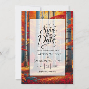 Rustikale BirkenbaumHochzeit im Herbst Save The Date