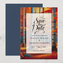 Rustikale BirkenbaumHochzeit im Herbst Save The Date